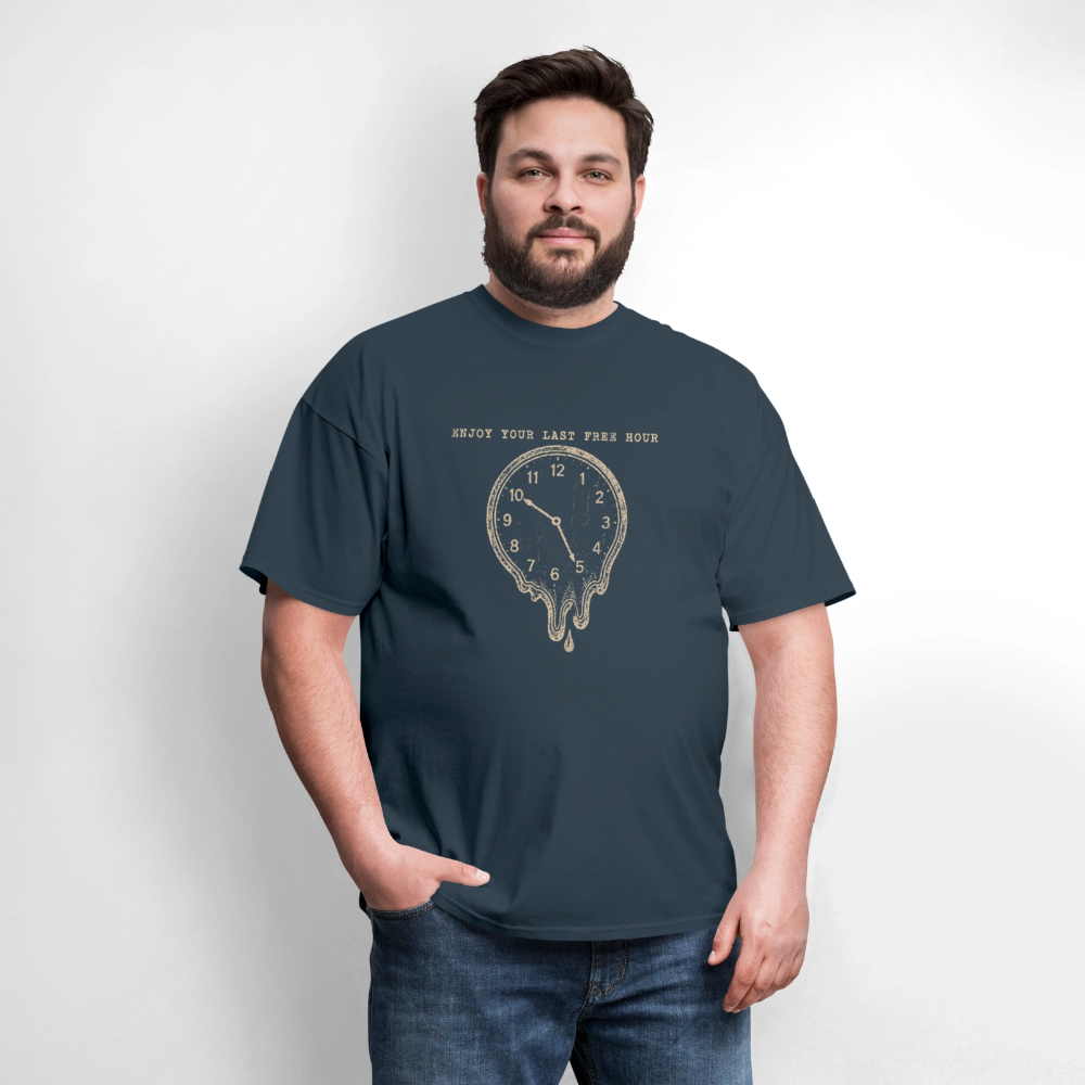 Enjoy Your Last Free Hour Melting Clock -  blue dusk