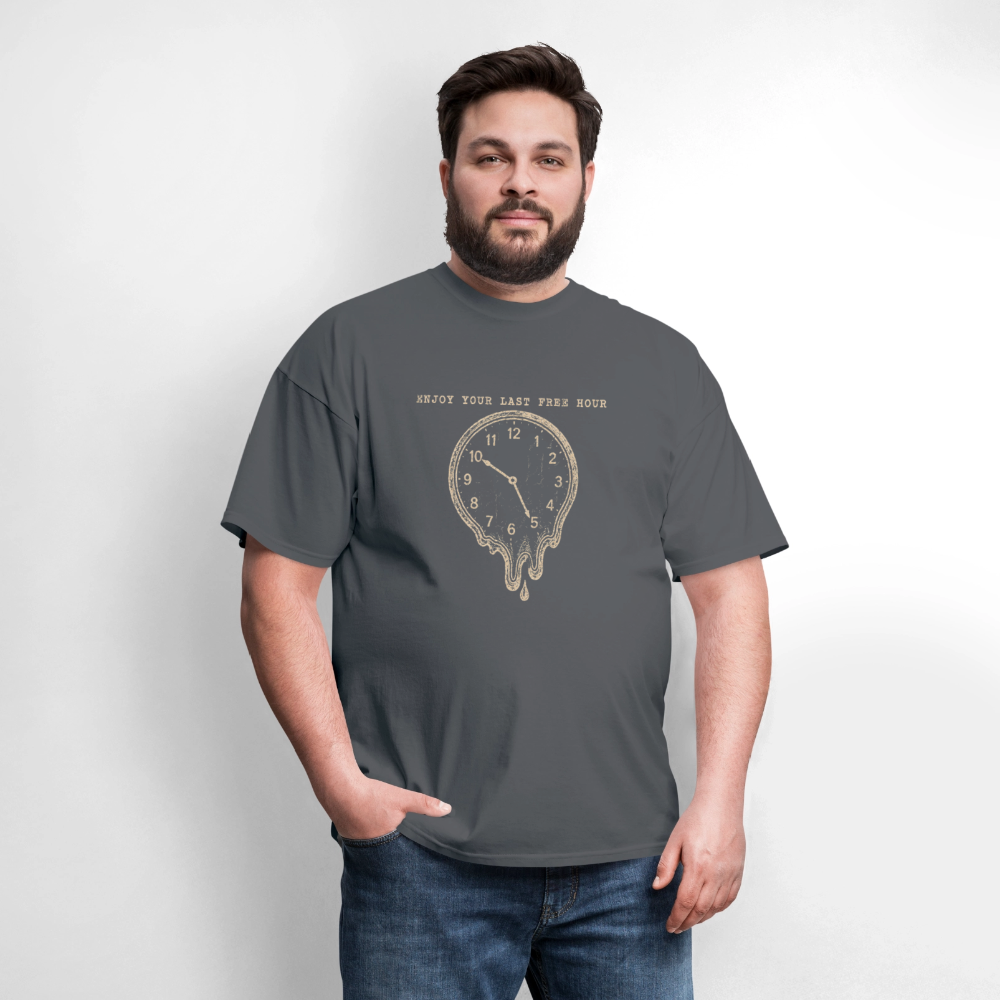 Enjoy Your Last Free Hour Melting Clock - charcoal
