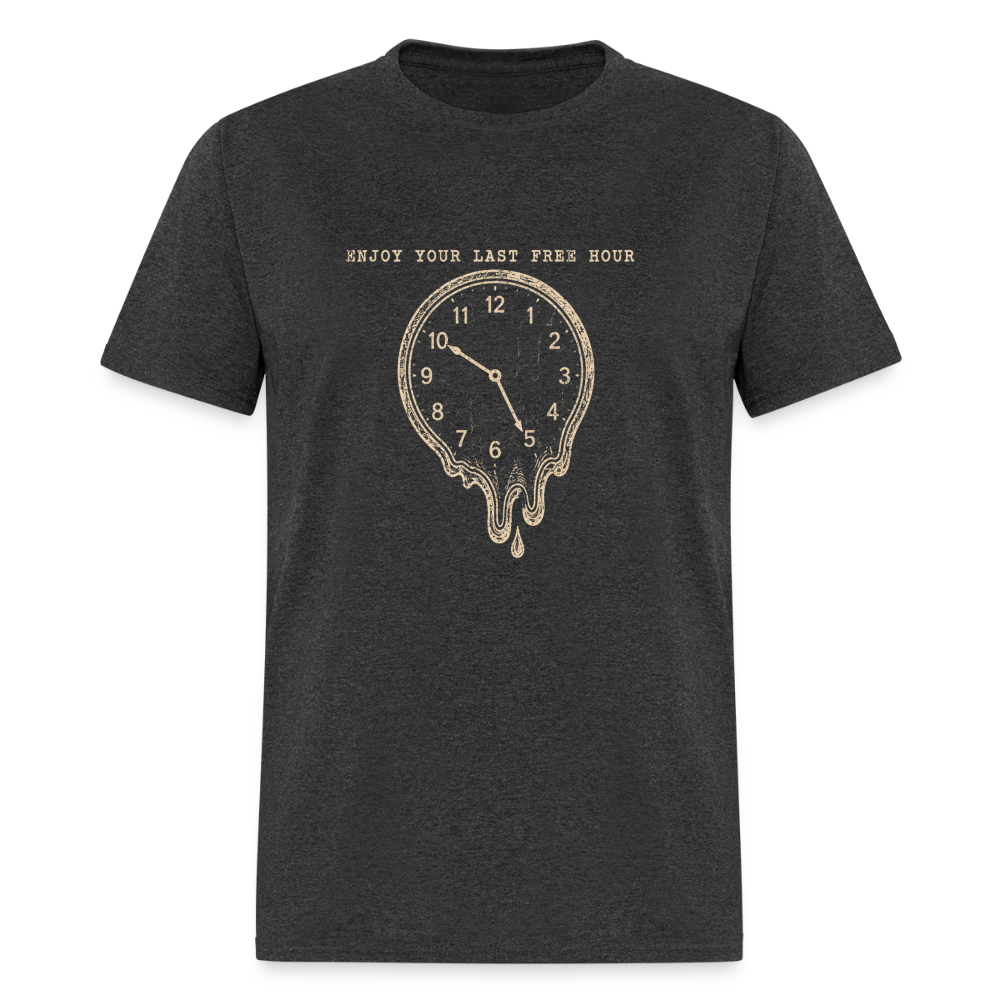 Enjoy Your Last Free Hour Melting Clock - heather black